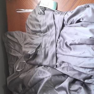 A long silver mercury dress xfrom David's bridal